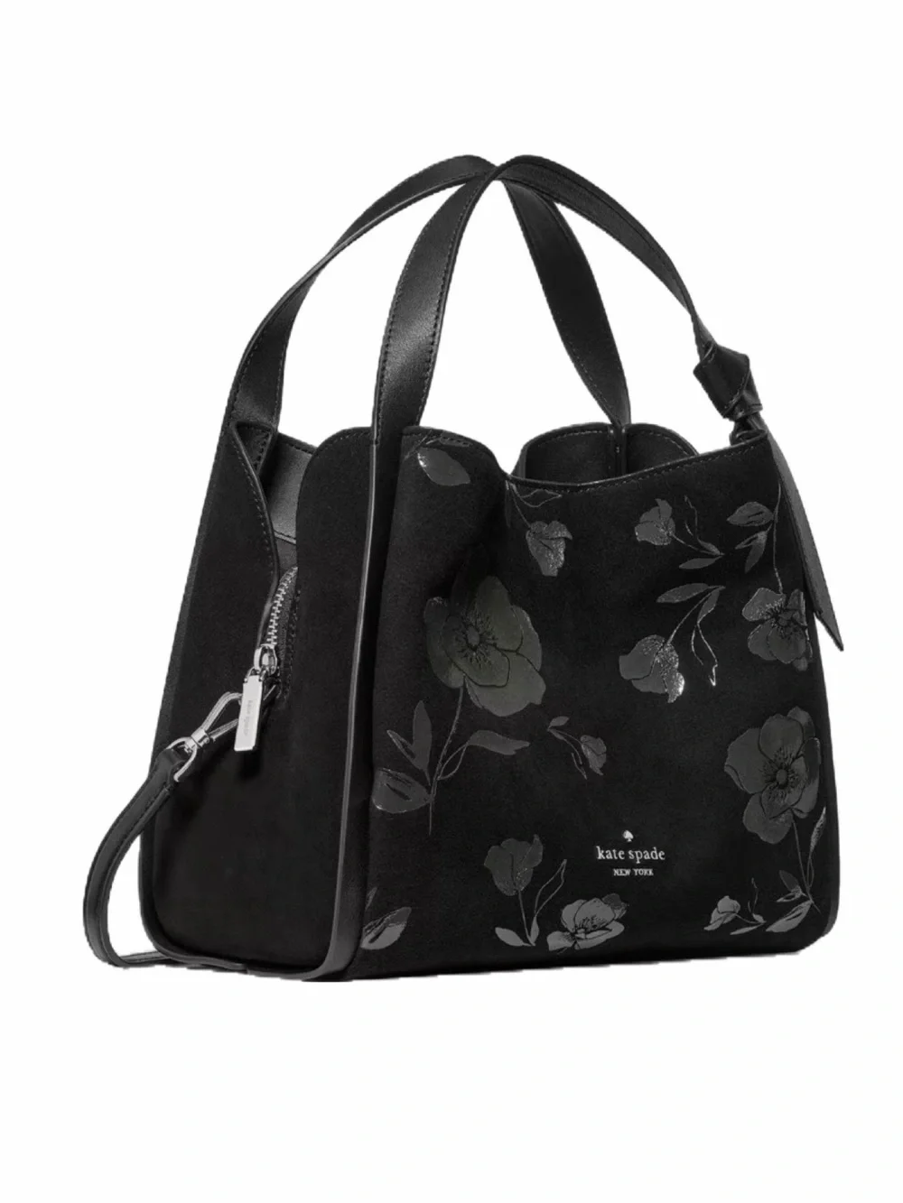 NWT KATE SPADE Knott Floral Suede Carryall Bag